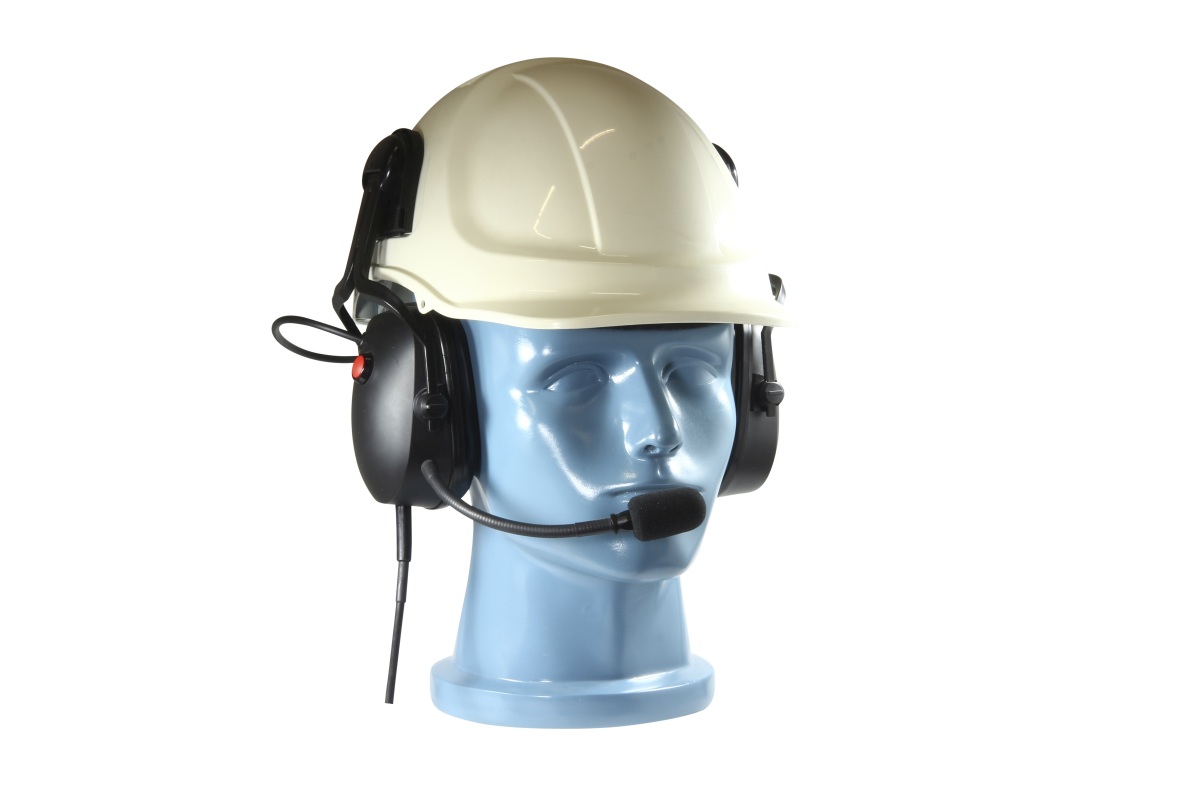 TITAN Safecom ATEX/ IECEx Headset für Arbeitshelme mit Mikrofon/ PTT passend für Motorola GP340 Ex
