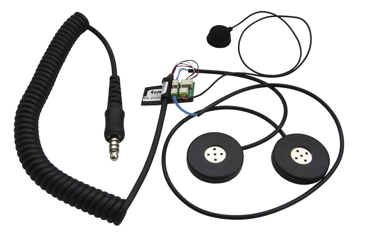 TITAN Motokit Helmsprechsystem (Nachrüstsatz) Universal mit Klettmikrofon und Nexus 03 Stecker
