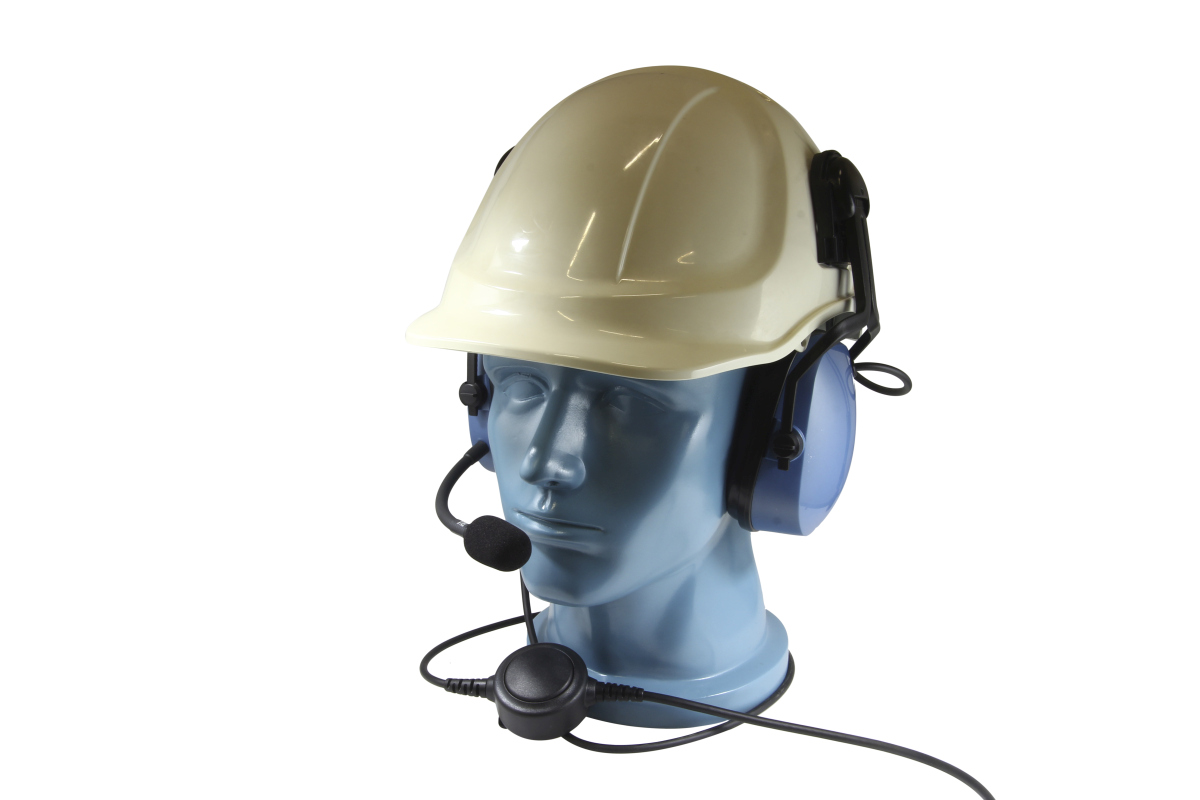 TITAN Safecom Gehörschutz Headset für Helme mit Mikrofon und PTT passend für Motorola DP4800